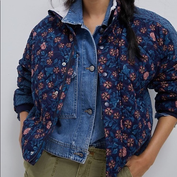 NWT Anthropologie Saturday/Sunday Gayla Quilted Jacket Blue Women Small Anthro - Picture 10 of 10